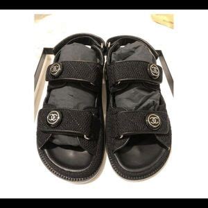 chanel grandpa sandals|Chanel velcro sandals.